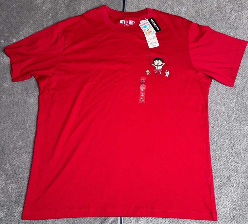 Uniqlo Manga UT Shueisha Chibi Maruko-chan Graphic T-Shirt Red XL NWT 1216